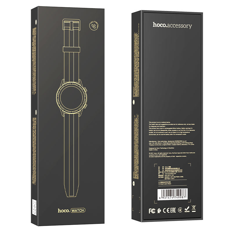 Hoco Y2 smart watch – Black