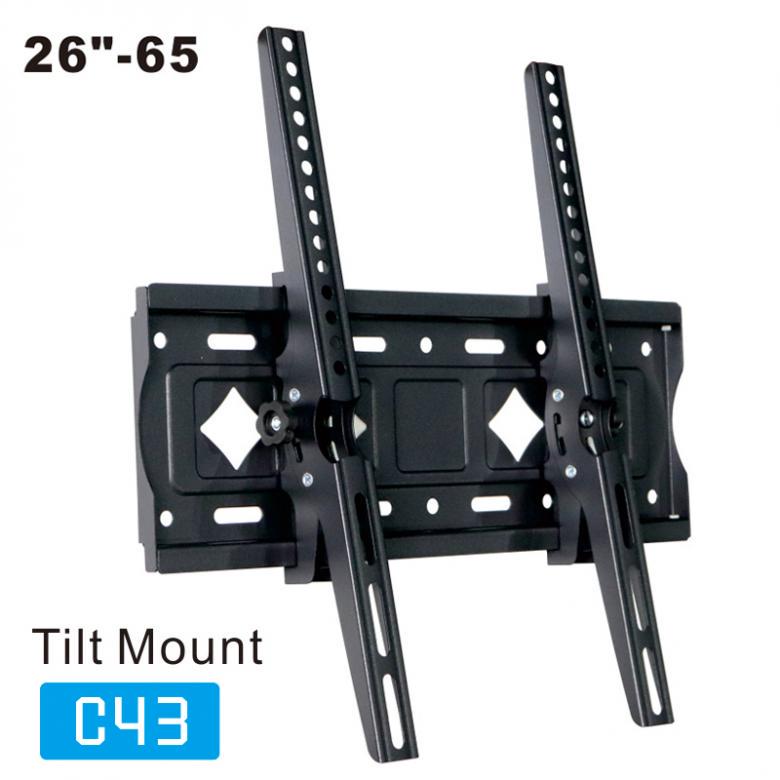 C43 Adjustable TV Wall Mount Flat Panel TV Frame Support 15 Degrees Tilt with Level for 26-65 Inch