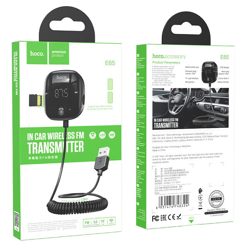 Hoco E65 BT FM transmitter Usb Male