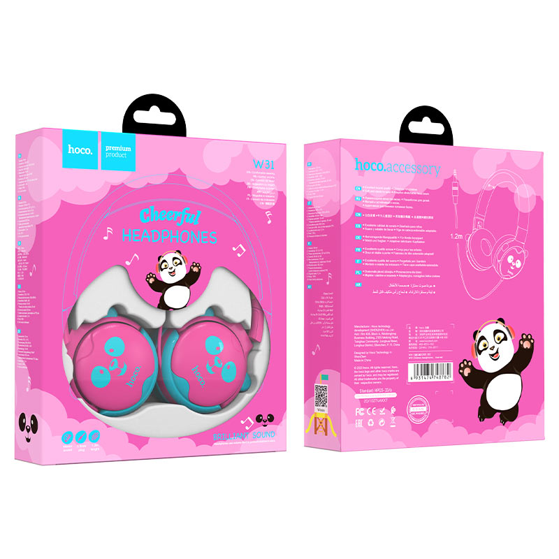 Hoco Headphones W31 for children – Pink