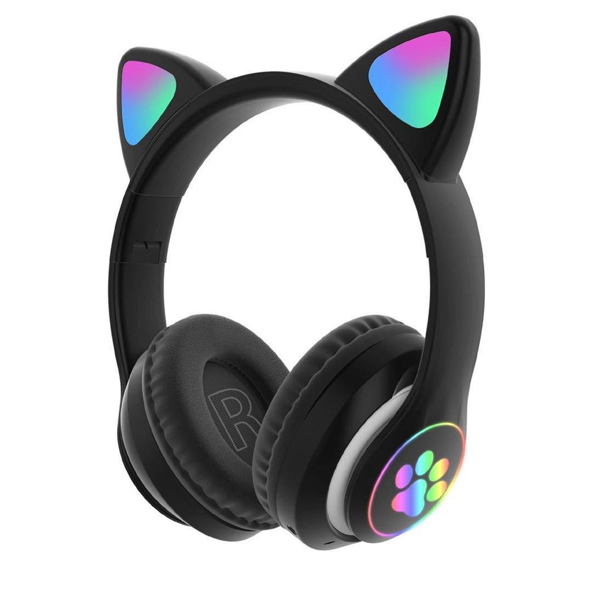 VZV-23M Cat Ear LED Wireless Bluetooth Headphone – Black